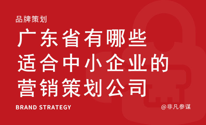 广东省有哪些适合中小企业的营销策划公司