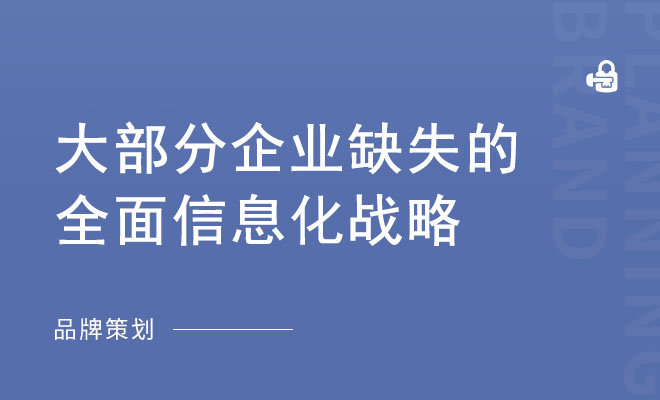 大部分企业缺失的全面信息化战略