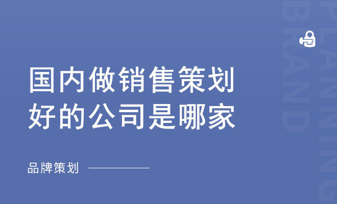 国内做销售策划好的公司是哪家