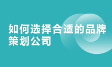 如何选择合适的品牌策划公司