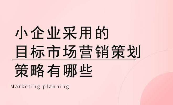 小企业采用的目标市场营销策划策略有哪些