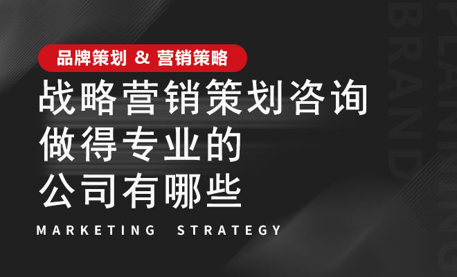 战略营销策划咨询做得专业的公司有哪些